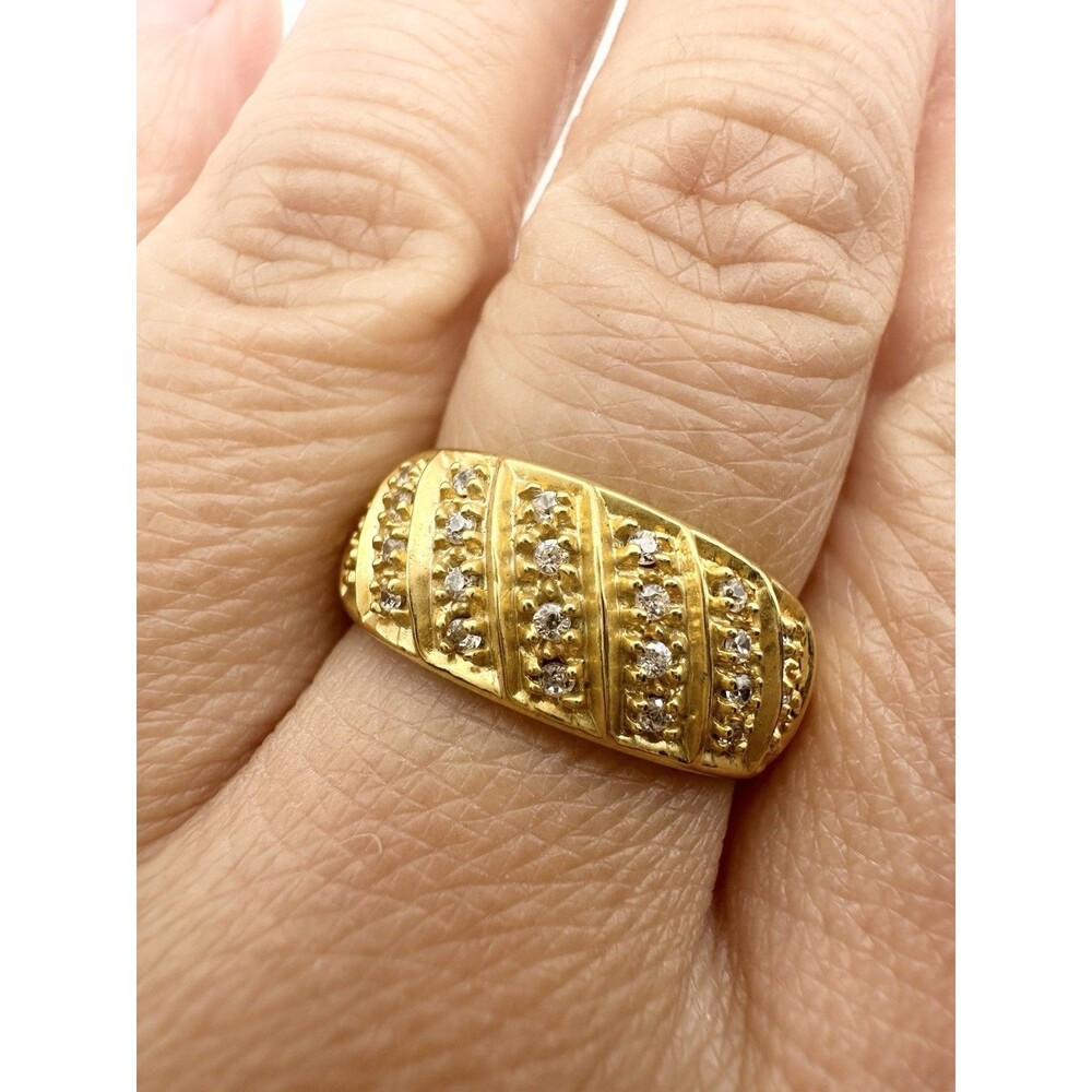 Vintage 14k Gold Plated Cubic Zirconia Wedding Ring Size 6.75